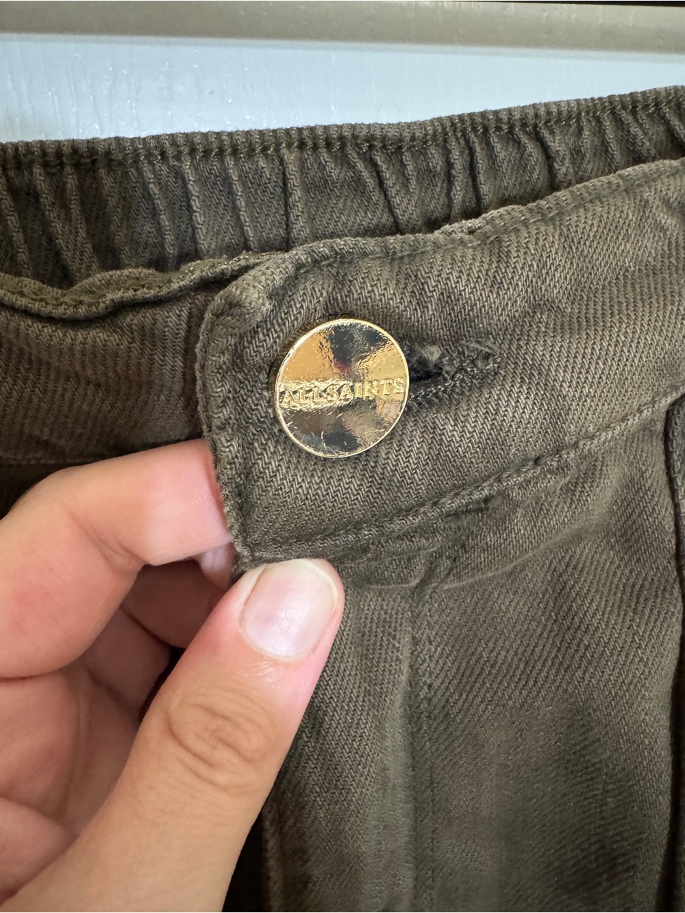 ALLSAINTS Olive Green Cargo Jogger Pants Utility Gorpcore Streetwear Sz 8 - Picture 6 of 10